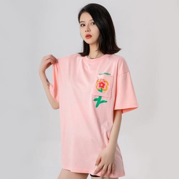 SoulSense潮牌木槿花口袋夏季新品寬松潮流情侶裝短袖T恤男女