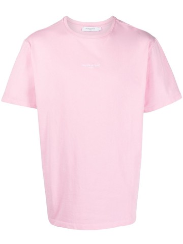 Maison Kitsuné - embroidered logo cotton T-shirt - men - Cotton - S - Pink