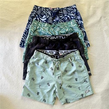 Gravity運動短褲沙灘褲戶外夏季帶內襯雙層可下水速干短褲