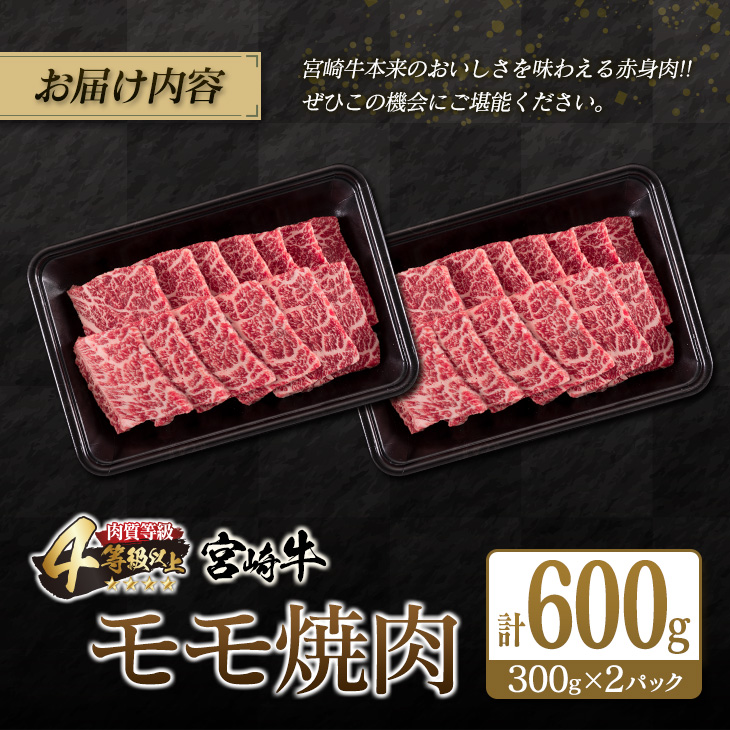 C70-21 宮崎牛モモ焼肉(計600g)　肉　牛　牛肉