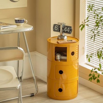 圓筒床頭柜客廳多層臥室儲物柜小型窄小收納柜