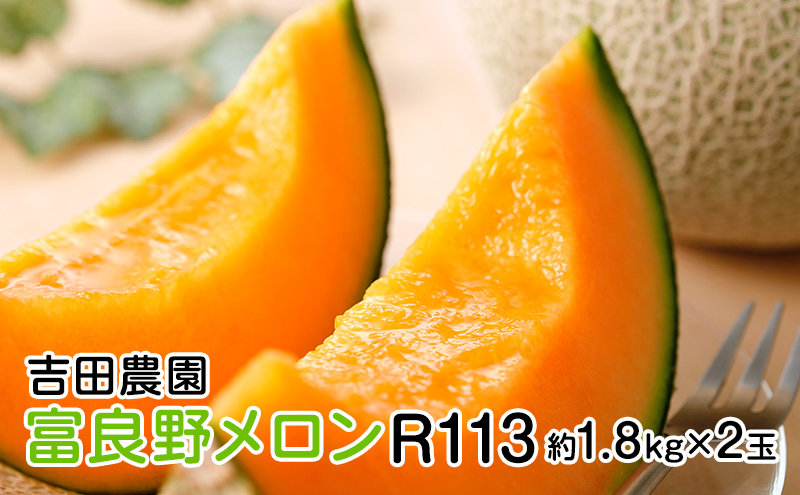 北海道 富良野 メロン R113 約1.8kg×2玉 (吉田農園)