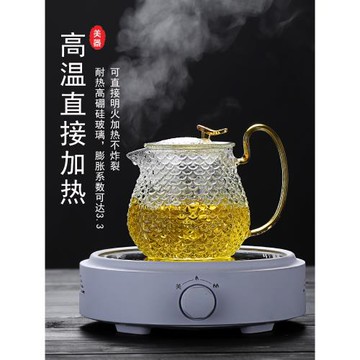 玻璃茶壺單壺泡茶壺家用加厚耐高溫煮茶器茶漏一體功夫茶具套裝