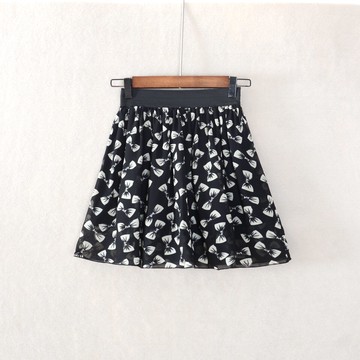 夏款女裝百搭蓬蓬裙短裙花色有內襯松緊腰半身裙子氣質潮