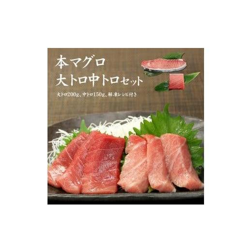 ふるさと納税 福島県 いわき市 本マグロ大トロ中トロセット350g　解凍レシピ付　1サクずつ真空包装