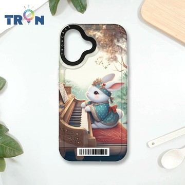 TRON IPHONE 16 彈鋼琴的古風兔子 防摔 MAGSAFE 磁吸 太空載具殼 透白 手機殼