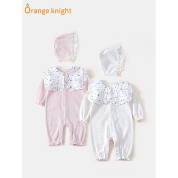 嬰兒連體衣春裝新生兒寶寶哈衣春秋長袖公主爬服可愛超萌衣服薄女