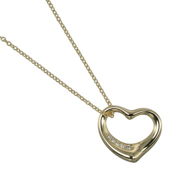 【日本直送】蒂芙尼 項鍊 經典愛心 18K黃K金 鑽石 約3.85g TIFFANY&Co.【二手】A級