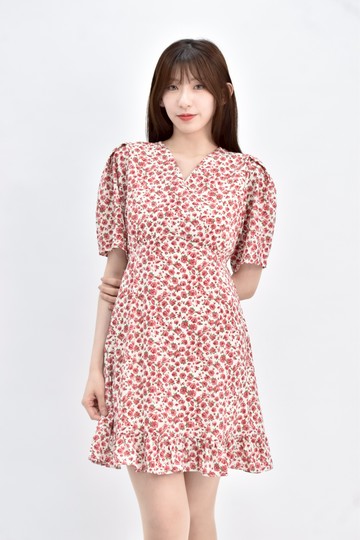 (M) 【唐玲私服】grace chili質感短袖粉色洋裝