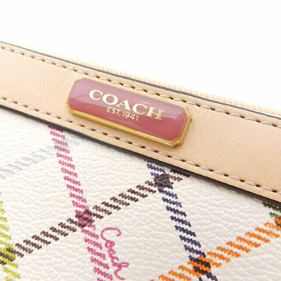 COACH【コーチ】 チェック柄 F49293 アクセサリーポーチ PVC