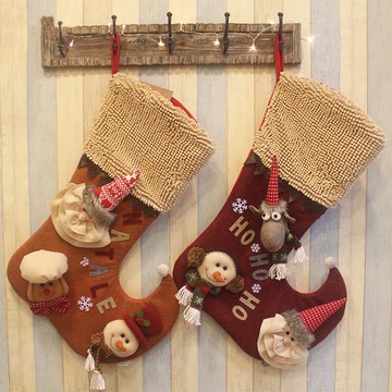 圣誕節老人雪人圣誕襪子掛件平安夜禮物袋酒店商場節日裝飾禮品袋