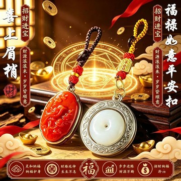 有貨在臺🚀龍山寺開光 🚀福祿如意平安扣 喜上眉梢鑰匙挂件 招財進寶 財源滾滾來 招財 轉運 保平安