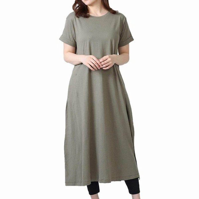 膝下 ワンピース ロング ミセス ミセスワンピース 半袖 ゆったり Tシャツワンピ Tシャツ ワンピ ロングtシャツ ティーシャツ Tシ 通販 Lineポイント最大get Lineショッピング