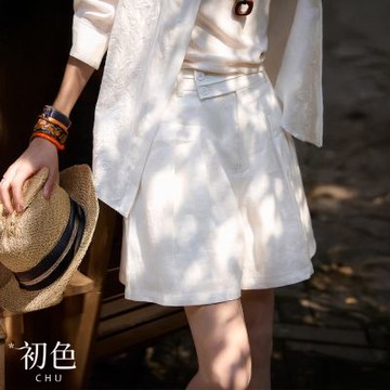 初色 簡約風寬鬆柔軟純色短褲口袋短款休閒褲-共2色-13069(M-XL可選)