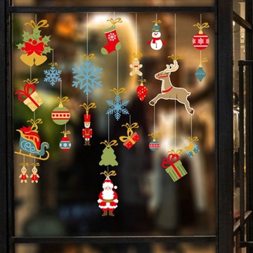 JB Design - 時尚壁貼-聖誕老人麋鹿吊飾 HM92047ds (60cm*90cm)