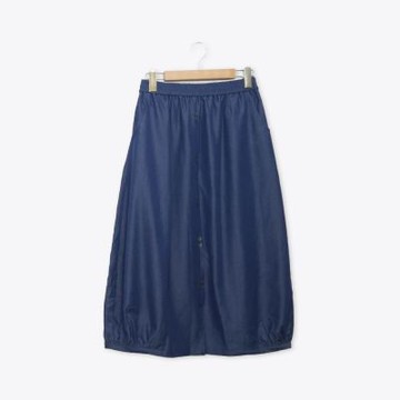 【Dailo】繭型八分抓褶造型裙 藍(魅力商品)
