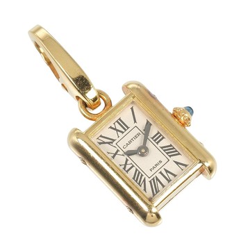 【日本直送】Cartier 卡地亞 Tank Watch Charm 墜飾 18K 黃金 藍寶石 約 4.5g【二手】