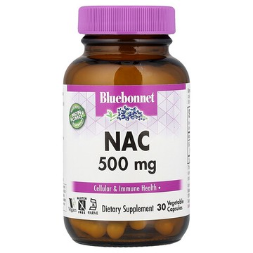 Bluebonnet Nutrition, NAC，500 毫克，30 粒素食膠囊