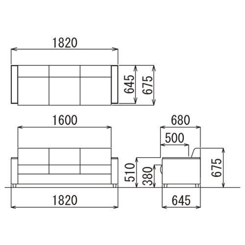 生まれのブランドで オフィス家具のセレクトマーケットプレッグソファー応接ソファーブラック RE-1583 V4 BK ビニールレザー張り 送料無料 