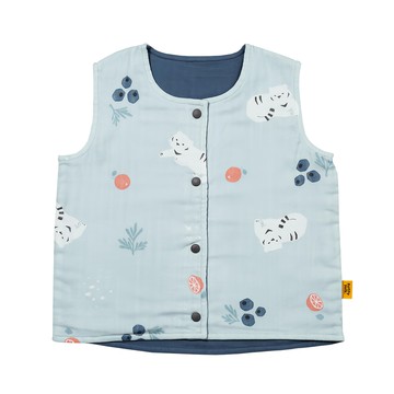 Runny yolk. 朗尼幼克 純棉小背心  33 x 34 x 36 x 37cm  淺藍色 + 白色 + 淡紅色