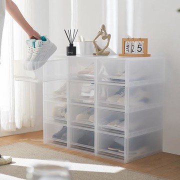 家用收納柜子抽屜式收納箱雜物整理收納盒防塵鞋盒宿舍鞋儲物盒子