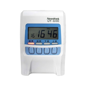 Needtek 【附100張考勤卡+10人卡匣】 優利達 UT-600 四欄位 小卡專用微電腦單色打卡鐘
