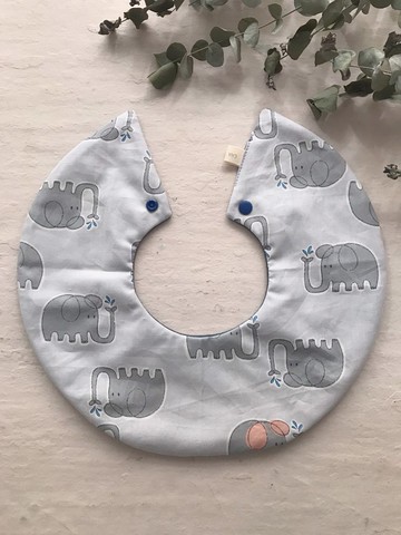 大象噴水趣     360度手工有機棉六層紗圓圍兜口水巾