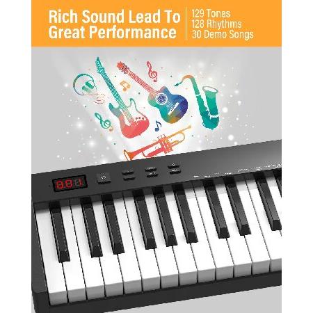 KONIX Piano Keyboard 88 Keys, Beginner Semi-weighted Keyboard Piano, Portable Electronic Piano Keyboard with Double X Stand, Sustain Pedal, Power Supp