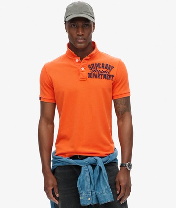 Superdry Men's Men's Vintage Athletic Polo Shirt Orange / Denver Orange - Size: M