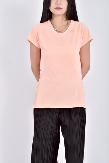 (S) adidas運動螢光橘色短袖上衣