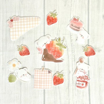【和紙貼紙】草莓物語【Flake Sticker】