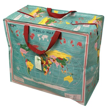 Rex LONDON 衣物棉被超大多功能防水環保收納袋/萬用袋 RL24486  世界地圖  1個