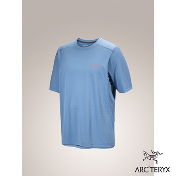 【Arcteryx 始祖鳥官方直營】男 Cormac ArcBird 快乾短袖圓領衫 石洗雜藍