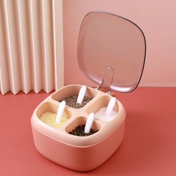 調料盒套裝家用組合裝廚房四格一體多格放鹽味精調味罐可愛收納盒