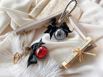 Miss。花謎 【永恆之愛】玫瑰花球鑰匙圈 情人節