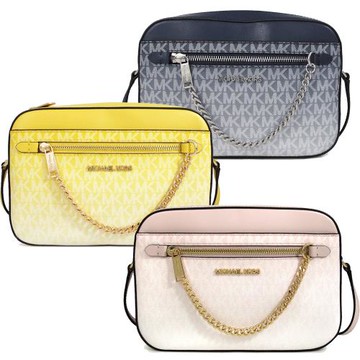 MICHAEL KORS 滿版LOGO漸層鏈帶斜背方包(三色可選)