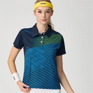 下殺5折-來自日本戶外運動休閒領導品牌《SASAKI》(女款)排汗速乾功能運動短衫(丈青/豔綠)/644044