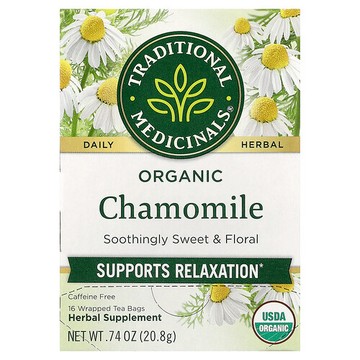 Traditional Medicinals, 有機洋甘菊，無咖啡萃取，16 獨立茶包，0.74 盎司（20.8 克）