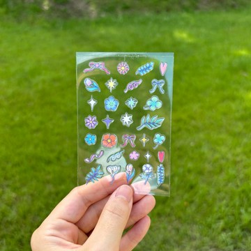 花與星星 水晶轉印貼