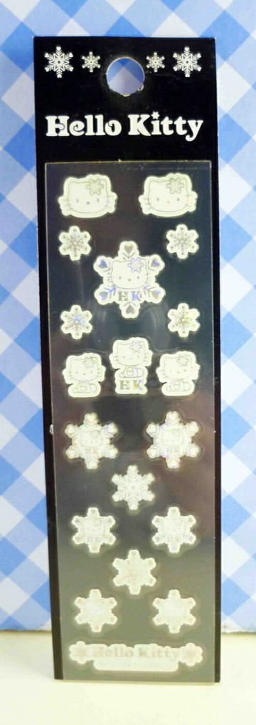 【震撼精品百貨】Hello Kitty 凱蒂貓 KITTY貼紙-閃光貼紙(長條)-白雪花(小) 震撼日式精品百貨