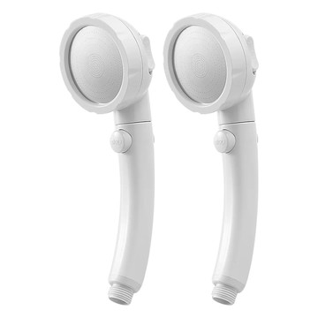 三段式增壓止水蓮蓬頭 ABS材質 不鏽鋼面板  日式瓷白  2個