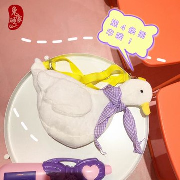 新品日系lolita少女心蘿莉軟妹可愛大白鵝單肩斜挎鴨鴨包毛絨背包