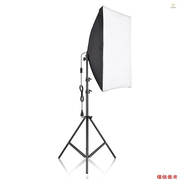Andoer Studio 攝影柔光箱套件,帶 50x70cm 柔光箱 * 1 + 2M 金屬三腳架 * 1 用於直播人