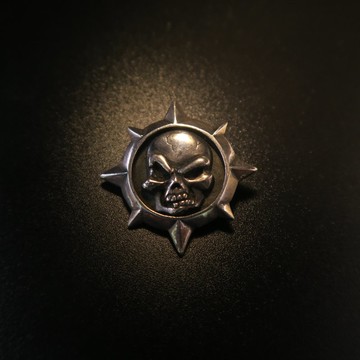 裂嘴尖刺骷髏 - 純銀墜子/項鍊