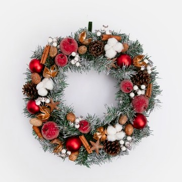 奧可利聖誕圈43cm 紅蘋果