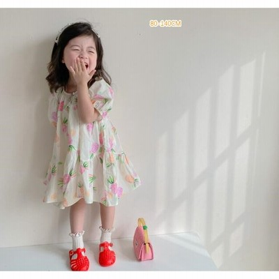 子供服 ワンピース キッズ 女の子 夏 花柄ワンピース 折り襟 Aライン 韓国子ども服 子供ドレス Dress ベビー服 お姫様 おしゃれ 可愛い カジュアル 新品 通販 Lineポイント最大get Lineショッピング
