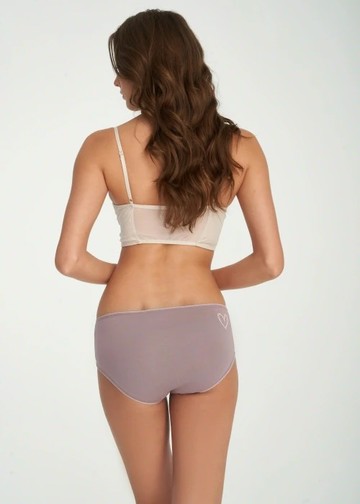 慢慢喜歡．花邊高腰三角內褲(藕紫-手繪愛心)