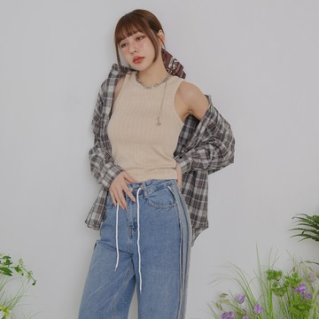 彈力刷色感背心-卡【KT224291】