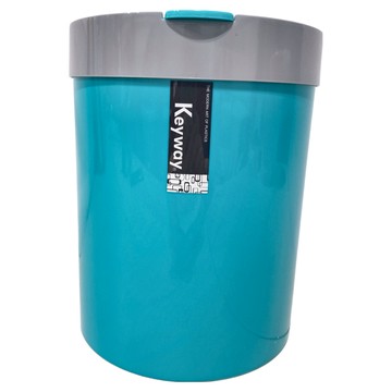 KEYWAY 聯府 X5掀蓋垃圾桶 CX-5  掀蓋式 藍色 + 灰色  237 x 230 x 279mm 9.5L