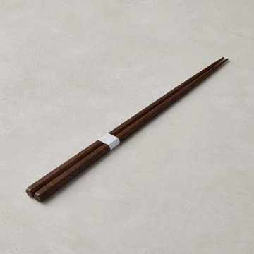 龜甲六角木筷(23cm)-黑棕色